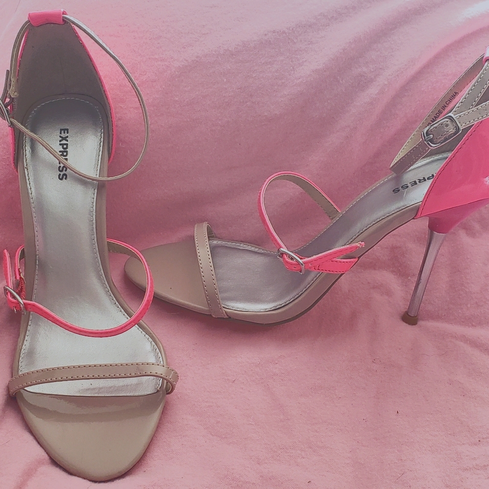 Pink & beige heels